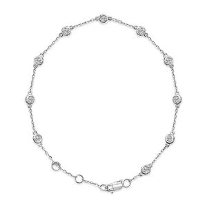 14K White Gold 1/2 Cttw Bezel Set Lab Grown